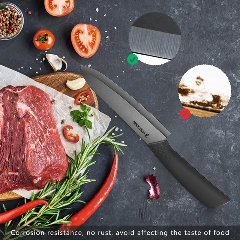 Magiware 5-Piece Chef Ceramic Knife Set (4 Ceramic Knives 4 Blade Guard and 1 Peeler), Never Rust Never Oxidize Food Stain Proof - Image 4